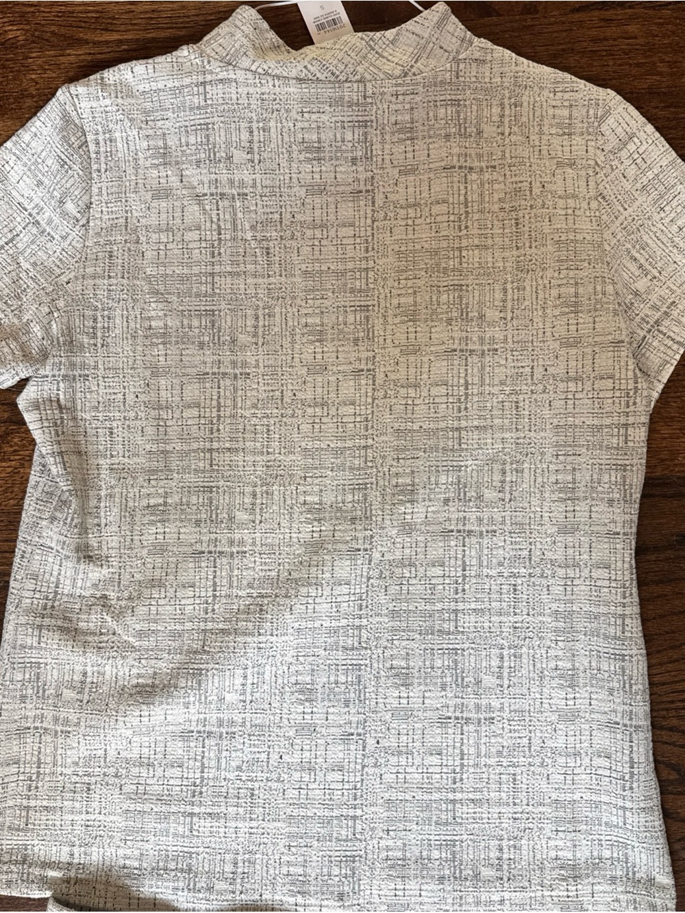 NWT Ann Taylor Gray & Cream Textured Cotton Blend Skirt & Top Suit. Size Small - Picture 8 of 10